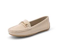 DREAM PAIRS Mocassini Donna Scarpe Pelle Scamosciata di Guida Comfort Scarpe Classico Loafers,Size 38,Kaki-Scamosciato,SDLS2205W-NEW-E