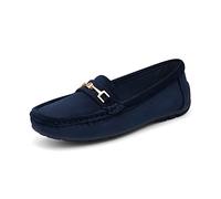 DREAM PAIRS Mocassini Donna Scarpe Pelle Scamosciata di Guida Comfort Scarpe Classico Loafers,Size 42,Blu-Scamosciato,SDLS2205W-NEW-E
