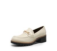 DREAM PAIRS Mocassini Donna Tacco Blocco,Beige-Pu,40