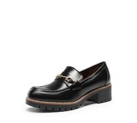 DREAM PAIRS Mocassini Donna Tacco Blocco,Nero-Pu,40