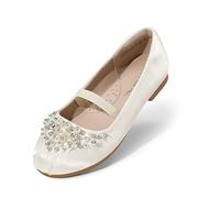 DREAM PAIRS Ragazze Mary Jane Ballerina Scarpe Principessa Bambina Basse Flat Shoes,Size 32,Avorio,AURORA-03