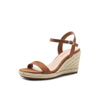 DREAM PAIRS Sandali con Zeppa da Donna Estive Comodi Sandali con Punta Aperta e Cinturino alla Caviglia per Lavoro Spiaggia,Size 40.5,Marrone,DWUMPS2505