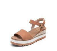 DREAM PAIRS Sandali con Zeppa e Plateau con Cinturino Alla Caviglia e Fibbia a Punta Aperta da Donna,Size 41,Abbronzatura,DWUMPS2504