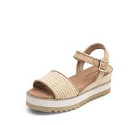 DREAM PAIRS Sandali con Zeppa e Plateau con Cinturino Alla Caviglia e Fibbia a Punta Aperta da Donna,Size 40.5,Rafia Naturale,DWUMPS2504