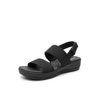DREAM PAIRS Sandali da Trekking Donna Sandali Piatti Comodi Leggero con Zeppa Bassa e Plantare Morbido per Interni e Esterni,Size 38.5,Tutto Nero,DWUMFS2522