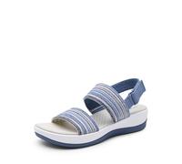 DREAM PAIRS Sandali da Trekking Donna Sandali Piatti Comodi Leggero con Zeppa Bassa e Plantare Morbido per Interni e Esterni,Size 37,Blu,DWUMFS2522