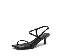 DREAM PAIRS Sandali Donna Eleganti con Tacco Basso Kitten, Punta Quadrata Aperta e Cinturino alla Caviglia per Feste e Cerimonie,Size 39,Nero,SDHS25002W