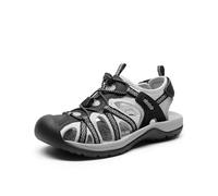 DREAM PAIRS Sandali Estivi da Donna Sportivi Sandali da Trekking Scarpe da Spiaggia Antiscivolo con Soletta in EVA,Size 38.5,Nero/Grigio Chiaro,DWUMST2502
