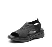 DREAM PAIRS Sandali Sportivi da Donna Lavorati a Maglia Scarpe Basse Traspiranti con Suola in EVA Leggera per Camminare Spiaggia Viaggi,Size 43,Nero,DWUMST2508
