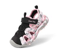 DREAM PAIRS Sandali Sportivi Estivi per Bambini e Ragazzi - Scarpe da Trekking Esterno con Punta Chiusa per Sport all'Aria Aperta,Size 28,Rosa/Nero,SDAS2305K