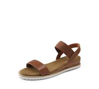 DREAM PAIRS Sandalo a Zeppa da Donna Scarpe con Tacco Basso Espadrillas Classiche con Punta Arrotondata con Fibbie e Cinturini Estate,Size 37,Marrone,SDPW2310W-E