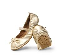 DREAM PAIRS Scarpe Basse Ballerina per Bambine Eleganti Comode Leggere Mary Jane per Bambine,Size 32,Oro,KKUMFA2502