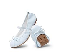 DREAM PAIRS Scarpe Basse Ballerina per Bambine Eleganti Comode Leggere Mary Jane per Bambine,Size 33.5,Azzurro,KKUMFA2502