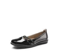 DREAM PAIRS Scarpe Basse da Balletto morbide e Confortevoli con Punta a Punta da Donna,Size 39,Nero-Pat,SDFA2361W-NEW-E