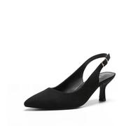 DREAM PAIRS Scarpe Classiche da Donna con Tacco a Gatto Décolleté con Cinturino in PU con Comoda Soletta per la Festa di Nozze,Size 41,Nero-Scamosciato-1,SDPU2444W