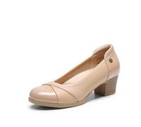 DREAM PAIRS Scarpe con Tacco a Blocco Comode da Donna e Classiche Eleganti Décolleté con Soletta Ammortizzata,Size 36.5,Nudo,DWUMPU2507