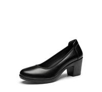 DREAM PAIRS Scarpe con Tacco Largo Eleganti Comode da Donna Décolleté con Tacco Alto Classico Décolleté in PU da Lavoro,Size 37,Nero,SDPU2230W-E