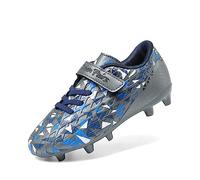 DREAM PAIRS Scarpe da Calcio per Ragazzi e Ragazze Scarpe da Calcio per Bambini Bambino/Bambino Piccolo/Bambino Grande,Size 30,Grigio Scuro/Blu Reale,SDSO2307K