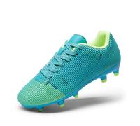 DREAM PAIRS Scarpe da Calcio per Ragazzi e Ragazze Scarpe da Ginnastica con Punte Lunghe Scarpe da Allenamento Atletico per Corsa Calcio Indoor e Outdoor,Size 35,Blu/Verde Neon,SDSO224K