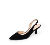 DREAM PAIRS Scarpe da Donna con Tacco a Spillo, Punta Chiusa, Décolleté Basse, Slingback Donna da Sposa e Festa,Size 38,Nero-Nabuk,SDPU2454W