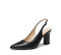 DREAM PAIRS Scarpe da Donna con Tacco, Slingback Donna con Punta Affilata e Tacchi Spessi da Lavoro, Ufficio, Sposa e Feste,Size 38,Nero-Pu,SDPU26013W