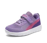 DREAM PAIRS Scarpe da Ginnastica per Ragazzi e Ragazze Scarpe da Ginnastica per Bambini Tennis Scarpe da Corsa Traspiranti Scarpe Sportive,Size 33.5,Viola/Fucsia,Zoom-K