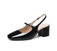 DREAM PAIRS Scarpe Donna Eleganti - Mary Jane Basse con Tacco Grosso, Slingback, Punta Quadrata, Chiuse, per Matrimonio, Festa, Lavoro, Ufficio