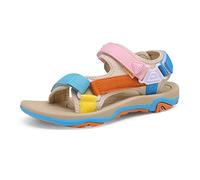 DREAM PAIRS Scarpe Donna Sandali Sportivi da Trekking Piatti con Suola in TPR Antiscivolo per Escursioni in Spiaggia, Size 36.5, Arcobaleno, DSA214