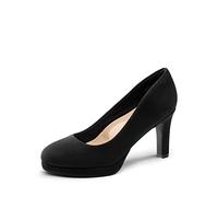 DREAM PAIRS Scarpe Eleganti con Tacco Alto Comodo Salone per Donna Tacchi Alti Classici per con Piattaforme per Feste di Lavoro Aziendali,Size 40,Nero-Pu,SDPU2365W-E