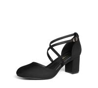 DREAM PAIRS Scarpe Tacco Donna Sposa,Camoscio-Nero,38