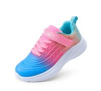DREAM PAIRS Sneakers Bambini Corsa,Blu/Rosa Caldo/Verde,28.5