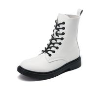DREAM PAIRS Stivaletti Alla Caviglia con Lacci da Donna Moda Casual Comodi Stivaletti Donna,Size 37,Bianco,DWUMAB2539