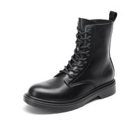 DREAM PAIRS Stivaletti alla Caviglia con Lacci da Donna Moda Casual Comodi Stivaletti Donna,Size 43,Nero-Pu,DWUMAB2539