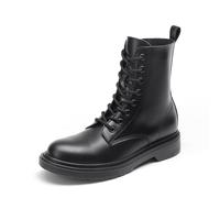 DREAM PAIRS Stivaletti Caviglia Donna Lacci | Tomaia in PU, suola TPR, cerniera laterale, design classico per tutti i giorni e serate.