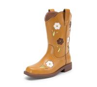 DREAM PAIRS Stivali da cowboy per bambine, a metà polpaccio, stile western, per bambini piccoli e grandi, cammello, 4 Big Kid