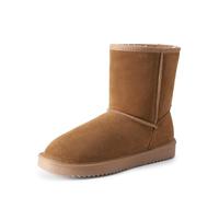 DREAM PAIRS Stivali da Donna Alla Caviglia Stivali Invernali Impermeabili da Neve Caldi e Comodi Stivali per Donna FuzzyClassic,Size 43,Castagna,SDSB25004W