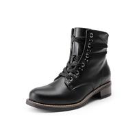 DREAM PAIRS Stivali da Donna con Tacco Stivaletti Donna con Lacci Fashion Stivali Stivaletti con Zip Plateau e Tacco Alto,Size 40,Nero,SDAB2429W-E