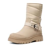 DREAM PAIRS Stivali da Neve da Donna con Suola Spessa Stivali Invernali con Pelliccia Caldo Scarpe Boots All'aperto Comodi,Size 37,Nudo,SDSB2202W-E