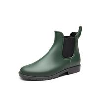 DREAM PAIRS Stivali da Pioggia Donna Chelsea Stivali Corti Impermeabili Elastici Slip On Leggeri Comodi Scarpe da Giardino All'aperto,Size 41.5,Verde Oliva,SDRB2413W