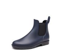 DREAM PAIRS Stivali da Pioggia Donna Chelsea Stivali Corti Impermeabili Elastici Slip On Leggeri Comodi Scarpe da Giardino All'aperto,Size 36.5,Marina Militare,SDRB2413W
