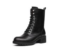 DREAM PAIRS Stivali da Stringati a metà Polpaccio da Donna Scarpe Autunno Inverno Comodi Stivali da Combattimento alla Moda con Cerniera da Donna,Size 38,Nero,DMB214-E