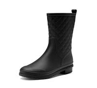 DREAM PAIRS Stivali di Gomma da Donna a metà Polpaccio Wellington Stivali da Giardino da Donna Impermeabili Stivali da Pioggia All'aperto,Size 38,Nero,SDRB2204W-E