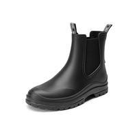 Dream Pairs Stivali di Gomma Donna Stivali Chelsea da Donna di Media Altezza Stivali di Gomma alla Caviglia da Donna Stivali da Pioggia Impermeabili Antiscivolo Comodi,Size 41,Nero,SDRB2405W-E