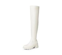 DREAM PAIRS Stivali Donna Alti Caldi e alla Moda, Ginocchio, Size 37, Bianco-Pu, SDOB2406W