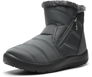 DREAM PAIRS Stivali Invernali Donna Doposci Nylon Impermeabili Caldi 42 Grigio