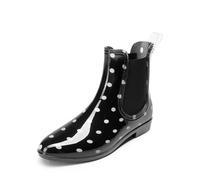 DREAM PAIRS Stivali Pioggia Donna Gomma Chelsea Rain Boots Impermeabili Stivaletti Esterno da Pioggia Antiscivolo Shorty Boots Outdoor Ankle Boot,Size 39,Nero,SDRB2402W-E