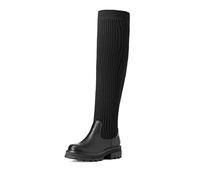 DREAM PAIRS Stivali sopra Il Ginocchio da Donna Moda Boots Stivali Alti alla Coscia Fusto Lavorato a Maglia TPR Durevole,Size 37,Nero,SDOB2201W-E