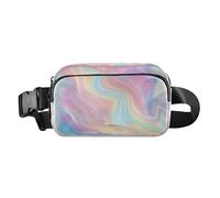 Dream Rainbow con sfondo liscio e lucido, elegante borsa a tracolla per donne e uomini, mini borsa a tracolla con tracolla regolabile per viaggi, shopping, corsa, Arcobaleno da sogno con sfondo lucido