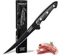 Dream Reach Coltello per Filettare Affilato per disossare Carne, Pesce e Ossa, Coltelli da disosso Lama in Acciaio ad Alto Carbonio, Manico Ergonomico in Legno Nero