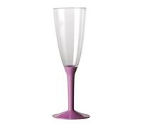 Dream' s Party 20 Flute in plastica con gambo - Flutes rigidi monouso - Calice da Spumante - Corpo in plastica trasparente - confezione 20 pezzi - flute per feste (Glicine)